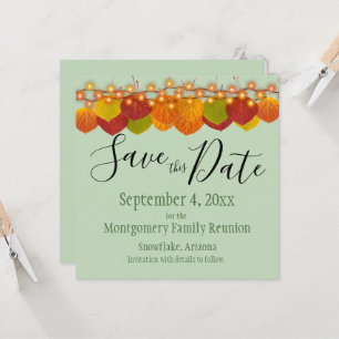 Family Reunion Save The Date Fall Aspen Leaves