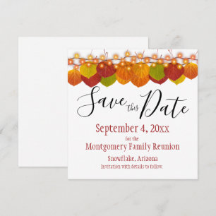 Family Reunion Save The Date Fall Aspen Leaves