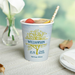 Family Reunion Save the Date Genealogy Tree  Paper Cups