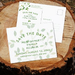 Family Reunion Save The Date Green Tree Announcement Postcard<br><div class="desc">Send SAVE THE DATE information for your family reunion or family gathering utilising these postcards featuring a modern, minimalist family tree design in shades of green. All text is editable. Coordinating reunion party supplies and novelty items are also available. ASSISTANCE: For help with design modification or personalisation, colour change, resizing...</div>