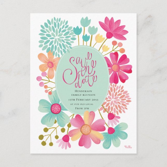 Family Reunion Save the Date Party Postcard (Front)