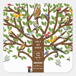 Family Reunion Save the Date Square Sticker