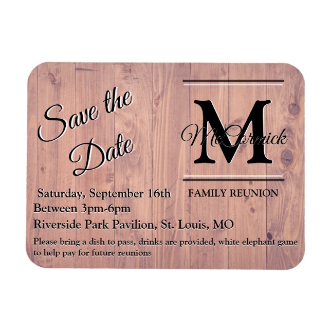 Family Reunion Save the Date Template Announcement Magnet (Horizontal)