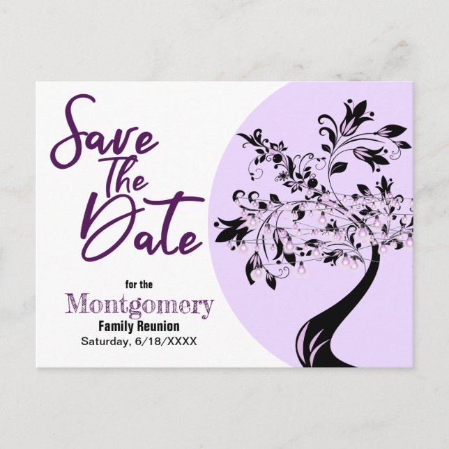 Family Reunion Save The Date Typography Modern Art Announcement Postcard (Front)