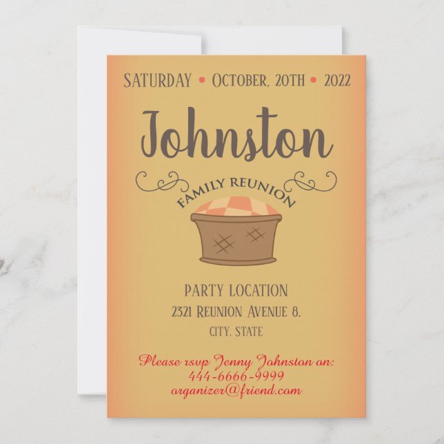 Family reunion savethe date design invitation (Front)