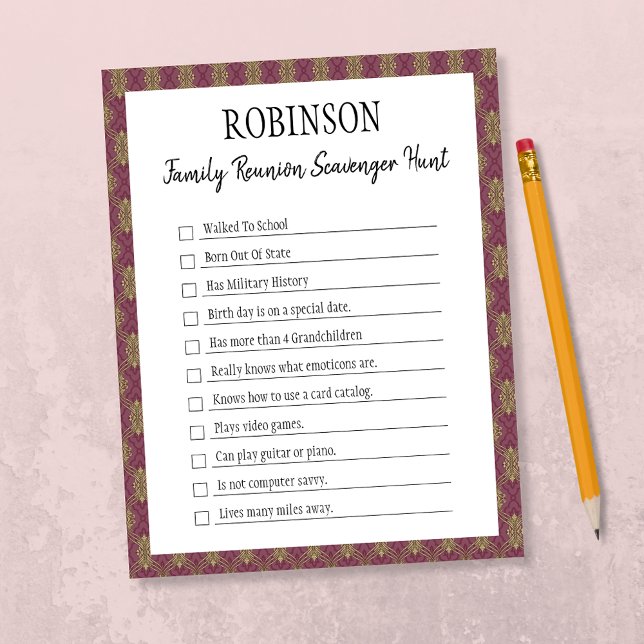 Family Reunion Scavenger Hunt Game 2 (Creator Uploaded)