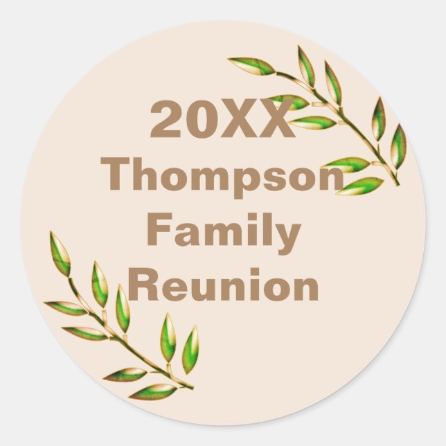 Family Reunion Scrapbook Tree Branch Keepsake Classic Round Sticker (Front)