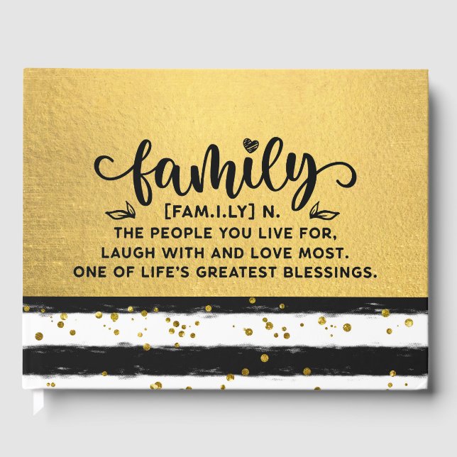 Family Reunion Sign in Book, Message Book, Memory  Guest Book (Front)