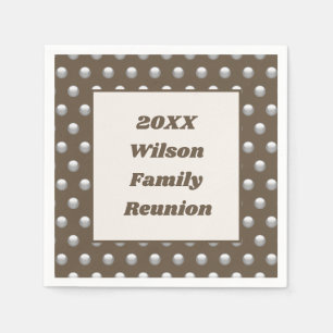 Family Reunion Silver Polka Dot Pattern Elegant Napkin