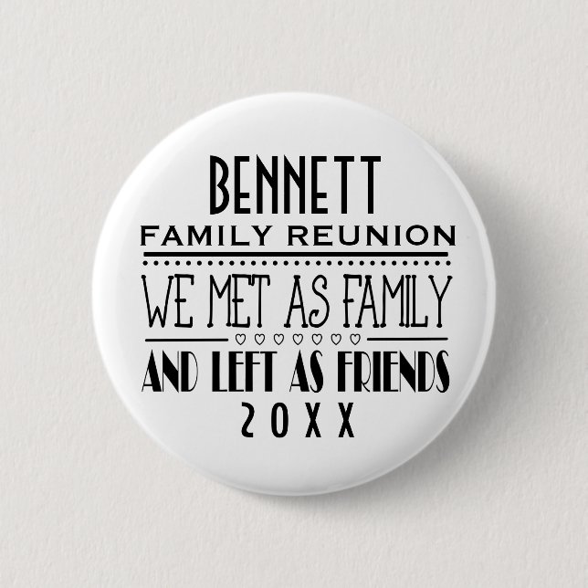 FAMILY REUNION SOUVENIR KEEPSAKE GIFT 6 CM ROUND BADGE (Front)