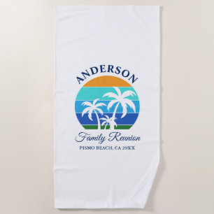 Family Reunion Summer Beach Palm Trees Beach Towel