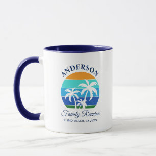 Family Reunion Summer Beach Palm Trees Blue Mug