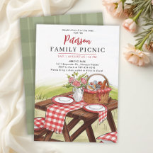Family Reunion Summer Picnic Watercolor Ink Art