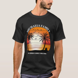 Family Reunion Summer Sunset Beach Palm T-Shirt