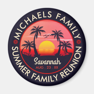 Family Reunion Summer Sunset Beach Palm Tree Magnet