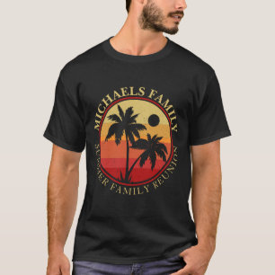 Family Reunion Summer Sunset Beach Palm Tree T-Shi T-Shirt
