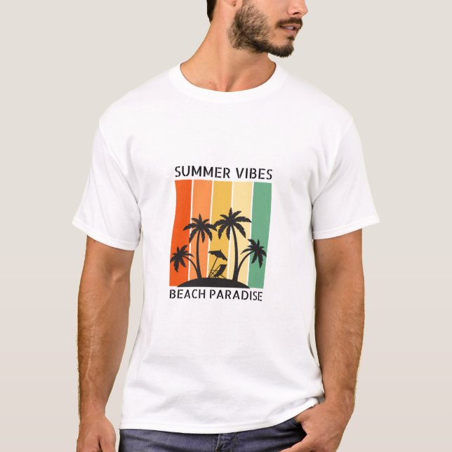 Family Reunion Summer Sunset Beach Palm Tree  T-Shirt (Front)