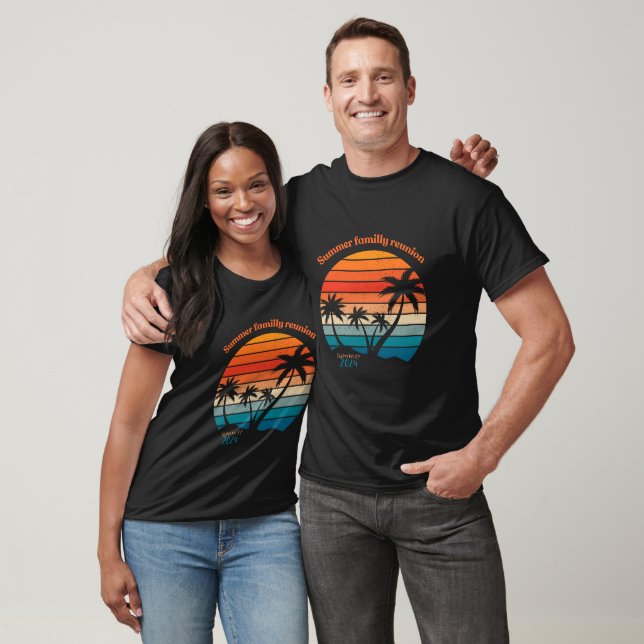 Family Reunion Summer Sunset Beach Palm Tree  T-Shirt (Unisex)