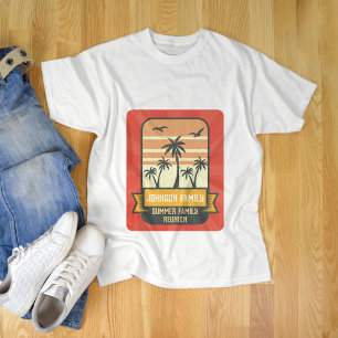 Family Reunion Summer Sunset Beach Palm Tree T-Shirt