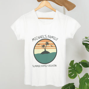 Family Reunion Summer Sunset Beach Palm Tree T-Shirt