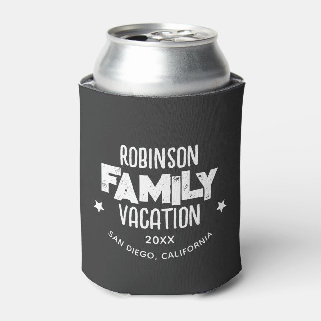 Family Reunion Summer Vacation Camping Road Trip Can Cooler (Can Front)