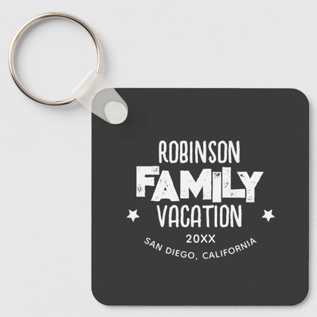 Family Reunion Summer Vacation Camping Road Trip Key Ring (Front)
