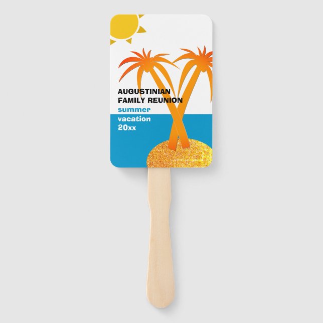 Family Reunion Summer Vacation Hand Fan (Back)