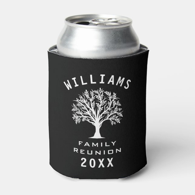 Family Reunion Summer Vacation Road Trip Cool Tree Can Cooler (Can Front)