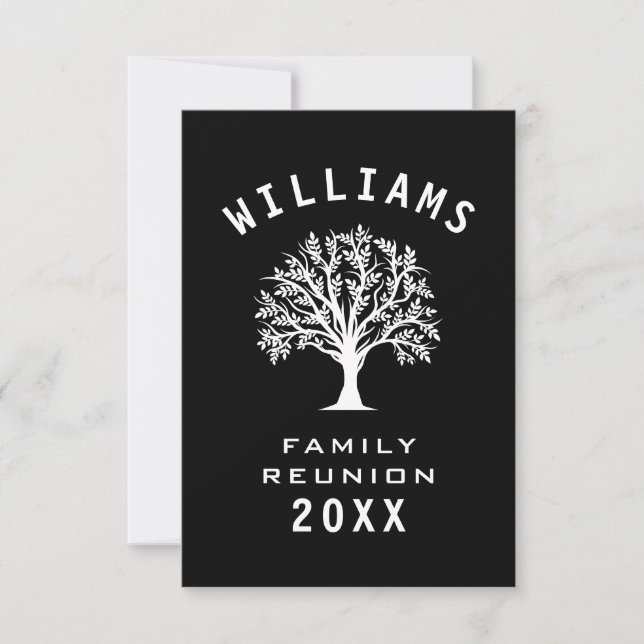 Family Reunion Summer Vacation Road Trip Cool Tree RSVP Card (Front)