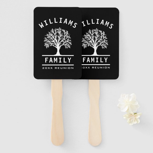 Family Reunion Summer Vacation Road Trip Tree Hand Fan (Front and Back)
