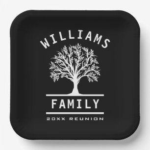 Family Reunion Summer Vacation Road Trip Tree Paper Plate