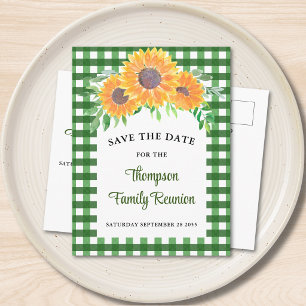 Family Reunion Sunflower Save The Date  Announcement Postcard