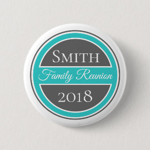 Family Reunion Teal and Grey 6 Cm Round Badge