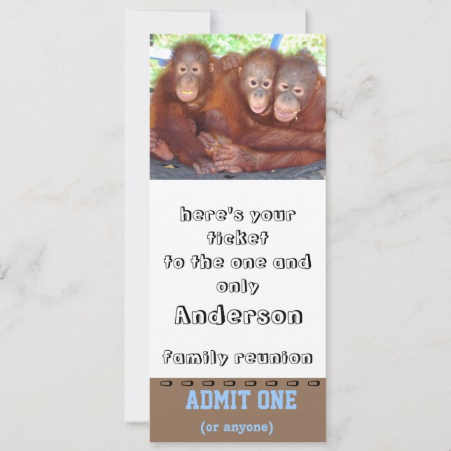 Family Reunion Ticket Admit One Invitation (Front)