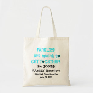 Family Reunion Totes, Black & Aqua Tote Bag