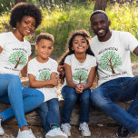 Family Reunion Tree Cute Custom Matching T-Shirt<br><div class="desc">Customise these cute matching tree t-shirts for your next family reunion. Personalise with your family's last name above the green leaves with the event and year underneath the nature drawing.</div>