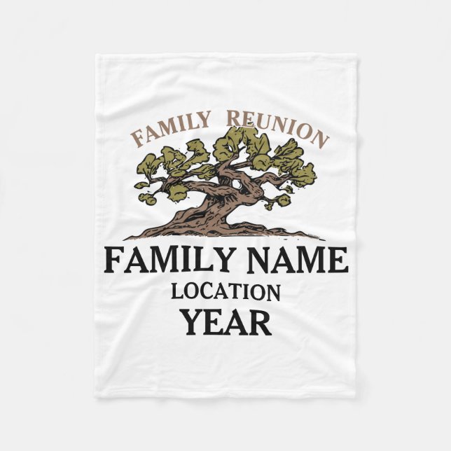 Family Reunion Tree Fleece Blanket (Front)