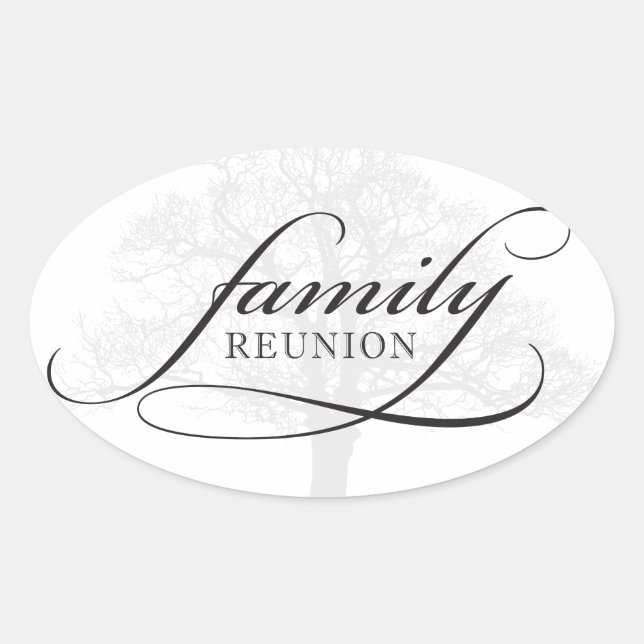 Family Reunion Tree Oval Sticker (Front)