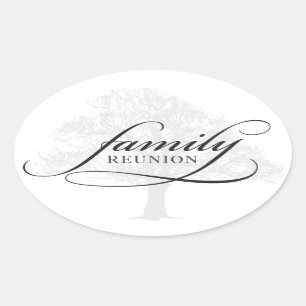 Family Reunion Tree Oval Sticker