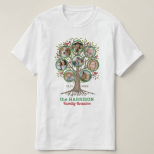 Family Reunion Tree Photo Collage Custom Winter Lt T-Shirt