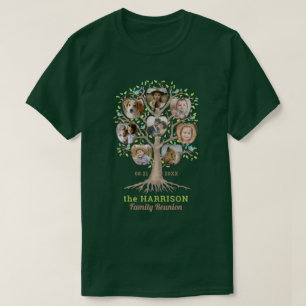 Family Reunion Tree Photo Collage Personalised Dk T-Shirt