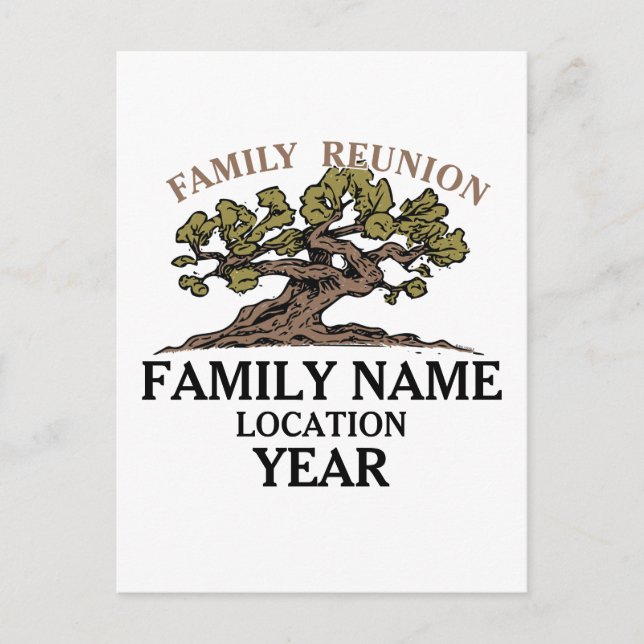 Family Reunion Tree Postcard (Front)