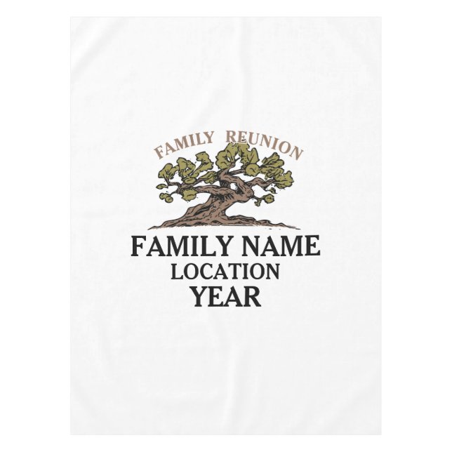 Family Reunion Tree Tablecloth (Front)
