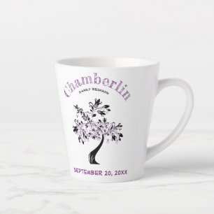 Family Reunion Trendy Purple Floral Lights Latte Mug