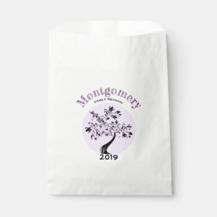 Family Reunion Trendy Purple Tree Artwork Favour Bags