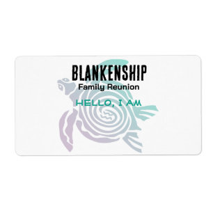 Family Reunion Tribal Art Turtle Paper Name Tags