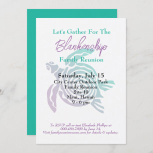 Family Reunion Tribal Art Turtle Single Day Event Invitation