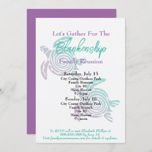 Family Reunion Tribal Art Turtle Two Day Event Invitation