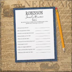 Family Reunion Trivia Questions Game