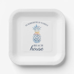 Family Reunion Tropical Beach Summer Party Custom Paper Plate